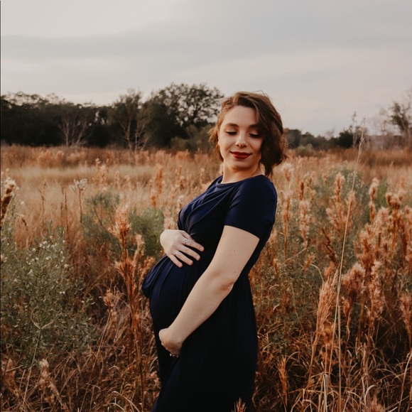 Navy maternity dress. Worn once - Picture 2 of 3
